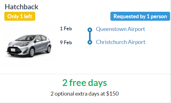 紐西蘭免費租車
